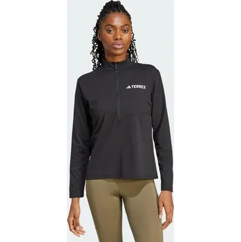 Dámská mikina ADIDAS Tričko Terrex Multi Climacool 1/2 Zip Long Sleeve 2XS ČERNÁ