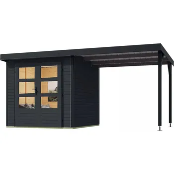 Zahradní stavba KARIBU HOLZTECHNIK hybridní domek KARIBU JUPITER C (93431) antracit / antracit LG4043