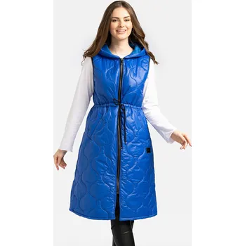 Dámská vesta Lehká modrá prošívaná dámská vesta se stahovacími šňůrkami BLE 230011 F - Blue Velikost: M