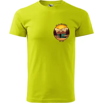 Pánské oblečení Pánské tričko s potiskem Wander Velikost: S, Barva trička: Limetková