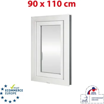 Okno Plastové okno 90x110 cm (900x1100mm) otevíravé i sklopné levé bílé Trocal