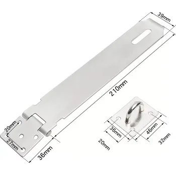 Dveřní nerezová petlice 210mm s protikusem (PEP8)