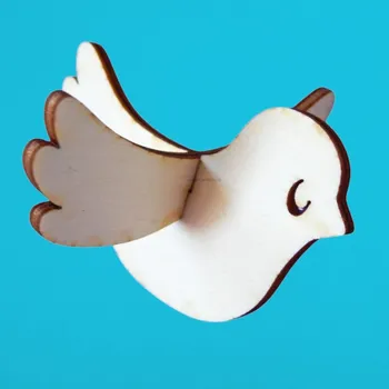 Dřevěná hračka Dřevěný výřez z překližky, PTÁČEK NA ZAVĚŠENÍ -velký, 1sada