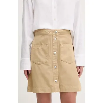 Dámská sukně Bavlněná sukně HUGO béžová barva, mini, 50536086 80X, vel. 36