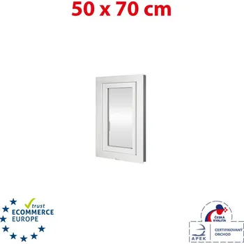 Okno Plastové okno 50x70 cm (500x700mm) otevíravé i sklopné levé bílé Trocal
