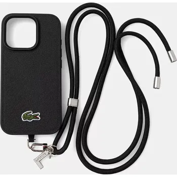 Pouzdro na mobilní telefon Obal na telefon Lacoste iPhone 16 Pro černá barva, LCHMBCP16LPVCK 99X, vel. ONE SIZE