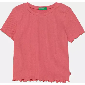 Chlapecké tričko Dětské tričko United Colors of Benetton růžová barva, 3F1AC10N4 3F1AC10N4.G.Seasonal 34X, vel. 130