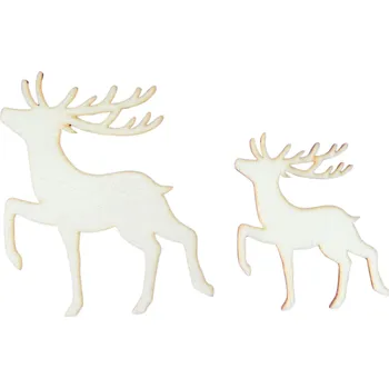 Dřevěná hračka Dřevěný výřez z překližky, JELEN, malý, 6x7cm, 1ks