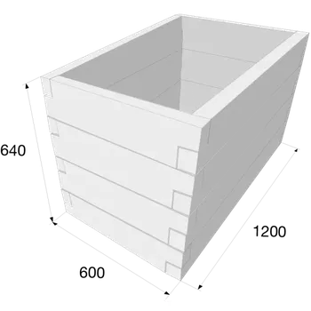 Vyvýšený záhon Záhon vyvýšený betonový VARIO 2 hnědá/černá reliéfní 1200x600x640mm PRESBETON