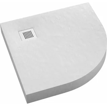 Sprchová vanička Schedpol New Horizons White Stone půlkruhová sprchová vanička 90x90 cm bílá 3.3304/B/ST-M2