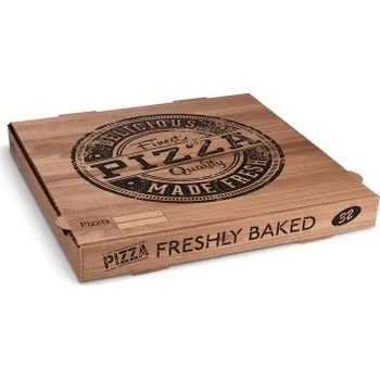 Jednorázové nádobí Krabice na pizzu z vlnité lepenky (PAP) 32 x 32 x 4 cm - KRAFT 71832