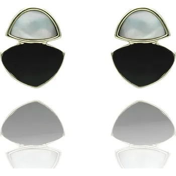 Náušnice Yvon Náušnice MEDEA - kontrast smaltu a přírodní mušle v elegantním tvaru