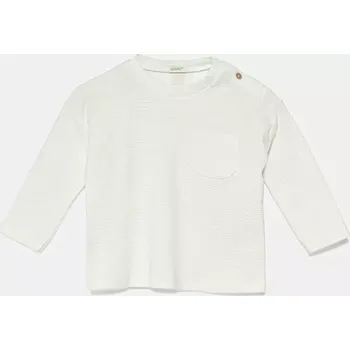 Chlapecké tričko Dětské bavlněné tričko s dlouhým rukávem United Colors of Benetton bílá barva, 3X3MA105Y 3X3MA105Y.W.Seasonal 00X, vel. 82