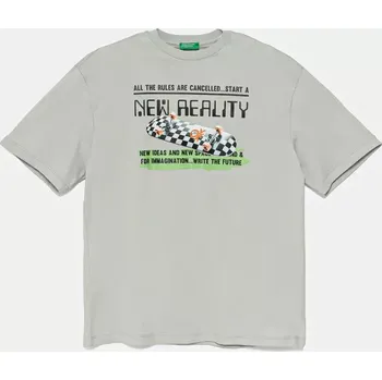 Dětské bavlněné tričko United Colors of Benetton šedá barva, 35RYC10NC 35RYC10NC.G.Seasonal 09X, vel. 150