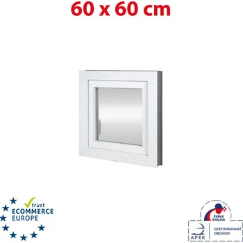 Okno Plastové okno 60x60 cm (600x600mm) otevíravé i sklopné levé bílé Trocal