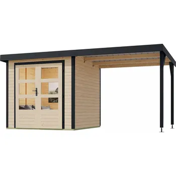 Zahradní stavba KARIBU HOLZTECHNIK hybridní domek KARIBU JUPITER A (93424) natur / antracit LG4031