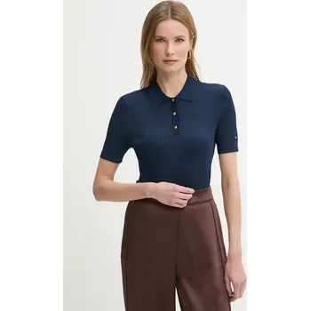 Dámské tričko Polo tričko Tommy Hilfiger dámské, tmavomodrá barva, WW0WW45511 59X, vel. S