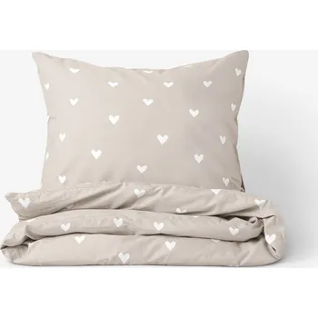 Povlečení Bavlněné povlečení - Srdíčka na latte 220 x 200 a 2ks 70 x 90 cm