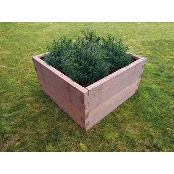 Vyvýšený záhon Záhon vyvýšený betonový VARIO 1 hnědá/černá reliéfní 1200x1200x640mm PRESBETON