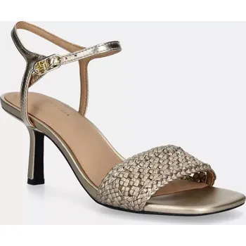 Dámské sandále Sandály Tommy Hilfiger METALLIC LTHR KITTEN SANDAL zlatá barva, FW0FW08611 GLD, EUR 36