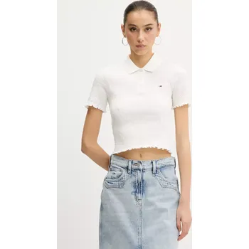 Pánské oblečení Polo tričko Tommy Jeans DW0DW20296 bílá 00X, vel. L