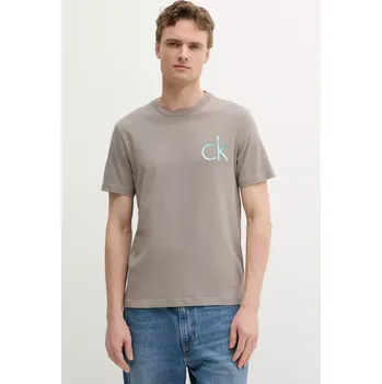 Pánské tričko Bavlněné tričko Calvin Klein modrá barva, s potiskem, K10K114146 80X, vel. XXL