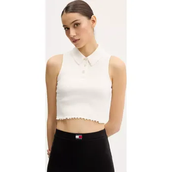 Top Tommy Jeans DW0DW20295 béžová 01X, vel. M