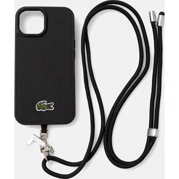 Pouzdro na mobilní telefon Obal na telefon Lacoste iPhone 15 černá barva, LCHMBCP15SPVCK 99X, vel. ONE SIZE