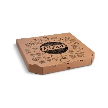 Jednorázové nádobí Krabice na pizzu z vlnité lepenky (PAP) 32 x 32 x 3 cm - KRAFT 72062