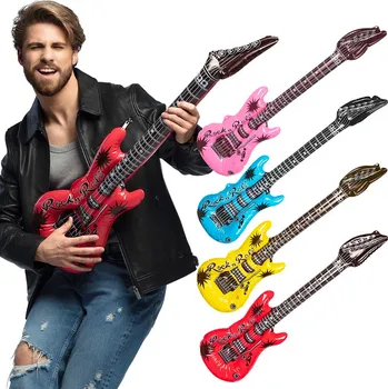 Party dekorace Zlatá Žirafa Nafukovací PARTY kytara 106cm Barva: Modrá