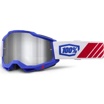 Motocyklové brýle Motokrosové brýle 100% ACCURI 2 - USA, brýle KOLBY - stříbrné plexi