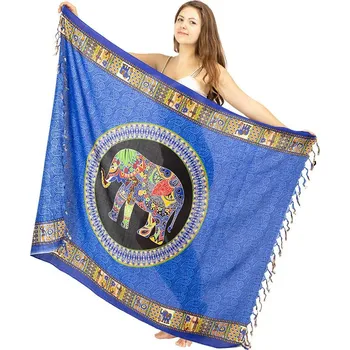 Šátek Sarong / pareo Slon královsky modrý, Sittar
