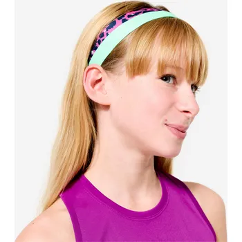 Čelenka DECATHLON Sada dívčích fitness čelenek 2 ks FIALOVÁ|RŮŽOVÁ