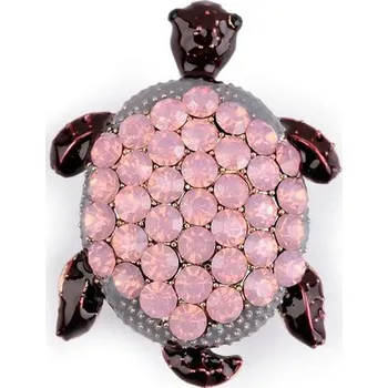 Brož Brož s broušenými kamínky želva - 1 rose