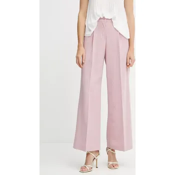 Dámské kalhoty Kalhoty Liu Jo dámské, růžová barva, široké, high waist, WA5370.T1811 34A, vel. 36