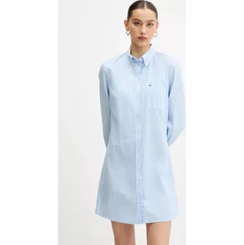 Dámské šaty Bavlněné šaty Tommy Jeans DW0DW20334 modrá 50X, vel. S