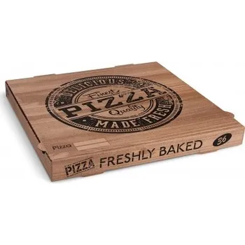 Jednorázové nádobí Krabice na pizzu z vlnité lepenky (PAP) 36 x 36 x 4 cm - KRAFT 71836