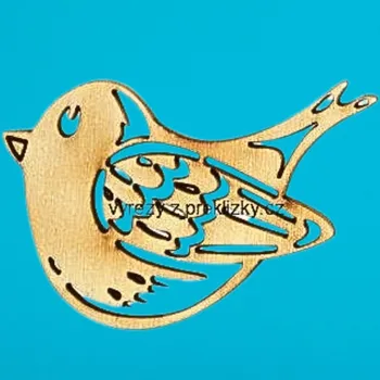 Dřevěná hračka Dřevěný výřez z překližky, VRABČÁK, 11,3x7,5 cm, 1 kus