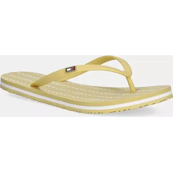 Dámské žabky Žabky Tommy Hilfiger HILFIGER STRAP BEACH SANDAL dámské, žlutá barva, na plochém podpatku, FW0FW08518 11X, EUR 41