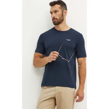Pánské tričko Bavlněné tričko Marc O'Polo DENIM tmavomodrá barva, B61202151060 59A, vel. S