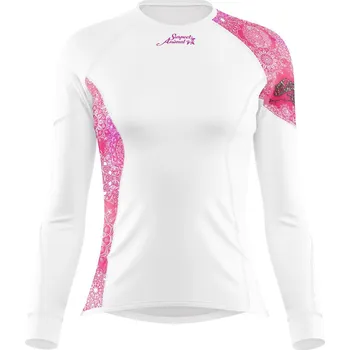 Dámské termoprádlo Dámské funkční triko dlouhý rukáv PINK MANDALA bílá Bamboo Ultra