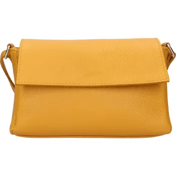 Dámská kožená crossbody kabelka Italia Darina - žlutá
