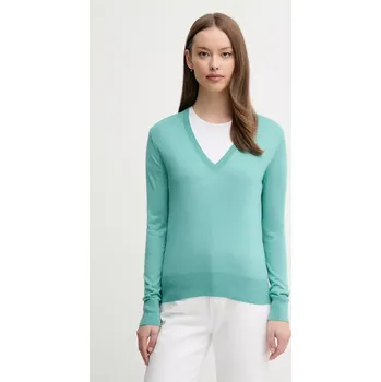 Dámský svetr Svetr z hedvábné směsi United Colors of Benetton dámský, tyrkysová barva, 1ZRED402L 66X, vel. XS