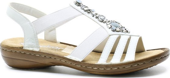 RIEKER 60839-80 white, dámské sandály