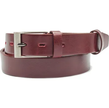 Opasek Vínový kožený opasek Nivasaža elegantní úzký ELG30 Celková délka: 105