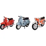 Sada motorek 1:43 - Simson KR51 + Zündapp KS50 WC + Vespa PX - Schuco Set motocykly : Simson Schwalbe KR51/1 1968 + Zundapp KS 50 WC Super Sport 1950 + Piaggio Vespa 150 PX - modely motorek