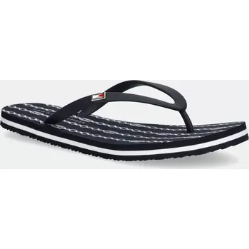 Dámské žabky Žabky Tommy Hilfiger HILFIGER STRAP BEACH SANDAL dámské, tmavomodrá barva, na plochém podpatku, FW0FW08518 59X, EUR 36