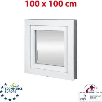 Okno Plastové okno 100x100 cm (1000x1000mm) otevíravé i sklopné levé bílé Trocal