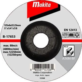 Brusný kotouč MAKITA B-17653 Kotouč brusný 125x6 na hliník