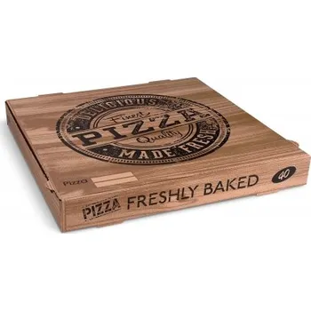 Jednorázové nádobí Krabice na pizzu z vlnité lepenky (PAP) 40 x 40 x 5 cm - KRAFT 71840